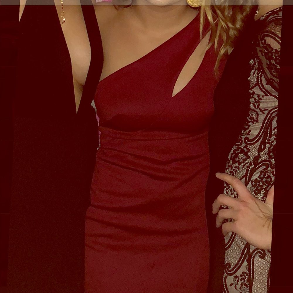 Wine red evening gown